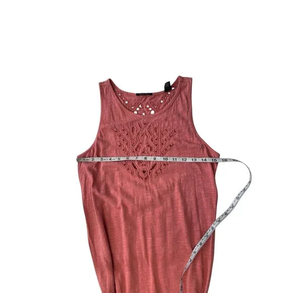 Scotch & Soda Womens Sleeveless Pink Embroidered Cotton Dress With Waist Tie - Picture 7 of 8